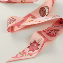 Load image into Gallery viewer, Hermes Funny Ice Cream Twilly Rose Poudre Corail Jaune