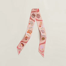 Load image into Gallery viewer, Hermes Funny Ice Cream Twilly Rose Poudre Corail Jaune