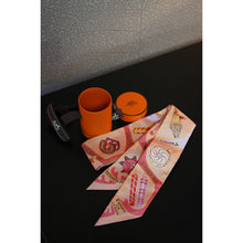 Load image into Gallery viewer, Hermes Funny Ice Cream Twilly Rose Poudre Corail Jaune