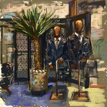 Load image into Gallery viewer, Framed Tailor shop Print, 15&quot; X 15&quot;
