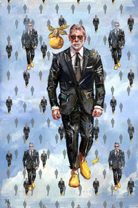 Framed Sartorial Painting No.127 Nick Wooster, 16" X 24"